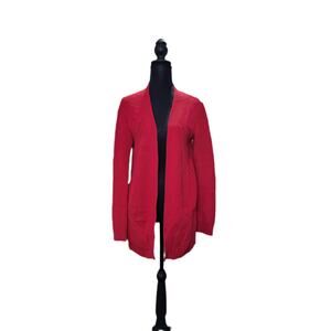 Liz Claiborne Womens M Red Open Academia Knit Long Sleeve Sweater